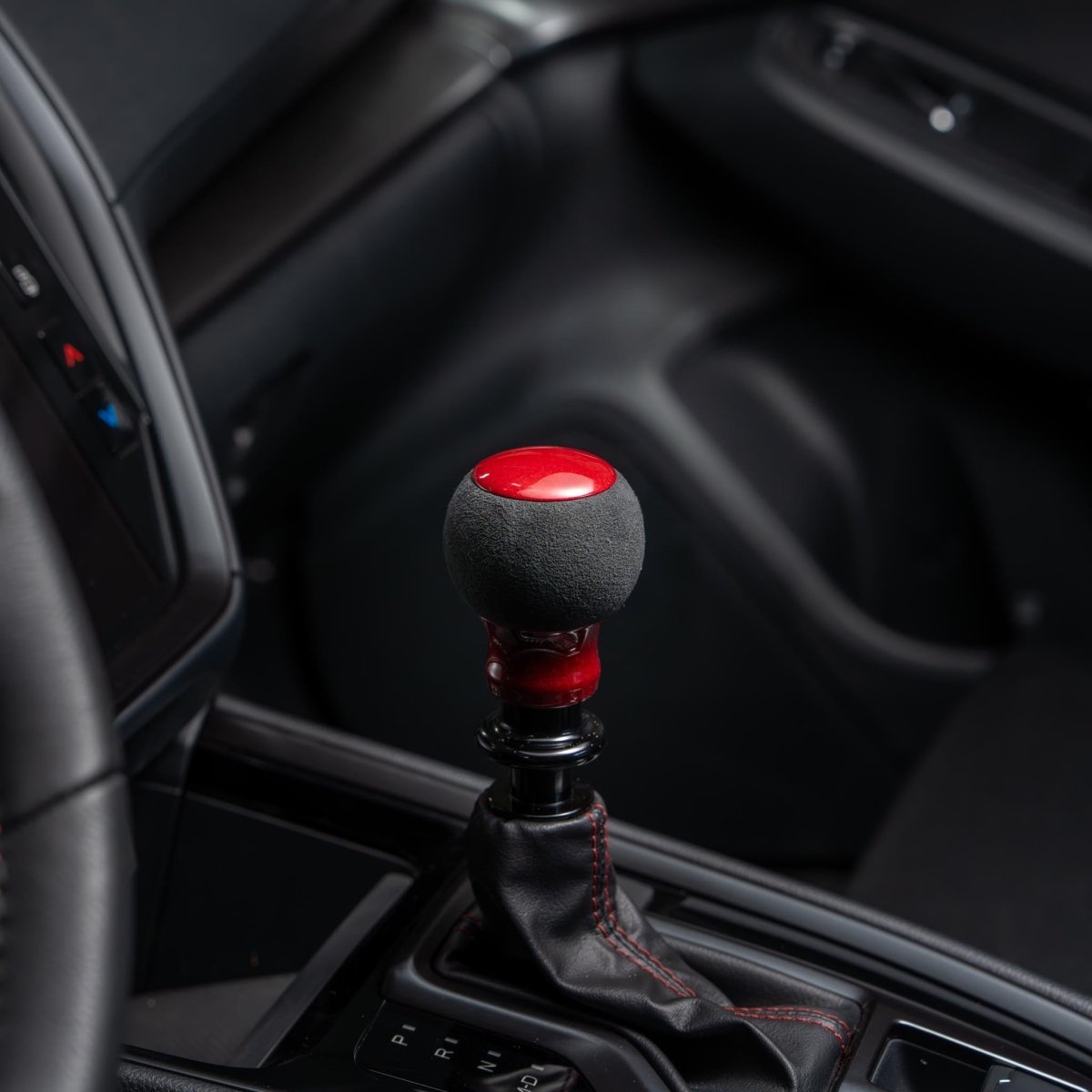 Billetworkz "Fusion" Shift Knob - Fits Subaru CVT: WRX (15–21), Crosstrek (13–23), Forester (14–18), Impreza (12–23), Legacy/Outback (10–14) - JDMuscleShift Knobbwzsku-46863711371546Rainbow SparkleLeatherBlack - Yes my car has a shift boot
