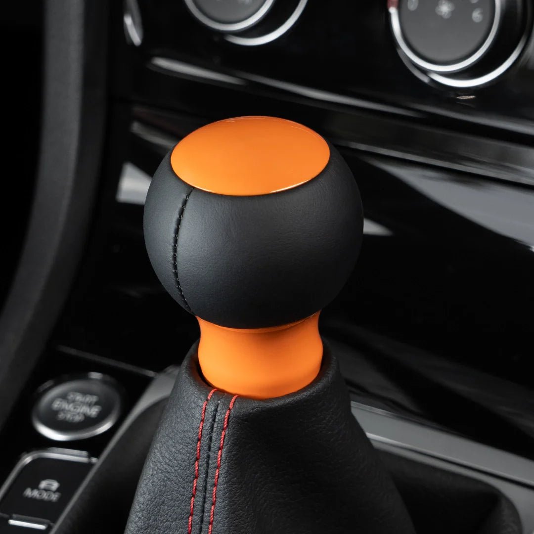 Billetworkz “Fusion” Weighted Shift Knob - BRZ / GR86 2022+ - JDMuscleShift KnobbwzBW-KNB-BRZ-NO-GORA-FULGloss OrangeLeatherNo Shift Pattern