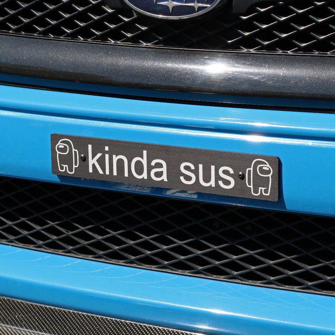 Billetworkz "Kinda Sus" License Plate Delete - JDMusclePlate DeletebwzBW-LPD-KSUS-USUniversal Fitment: Holes 7" Apart (U.S. License Plate Mounting)