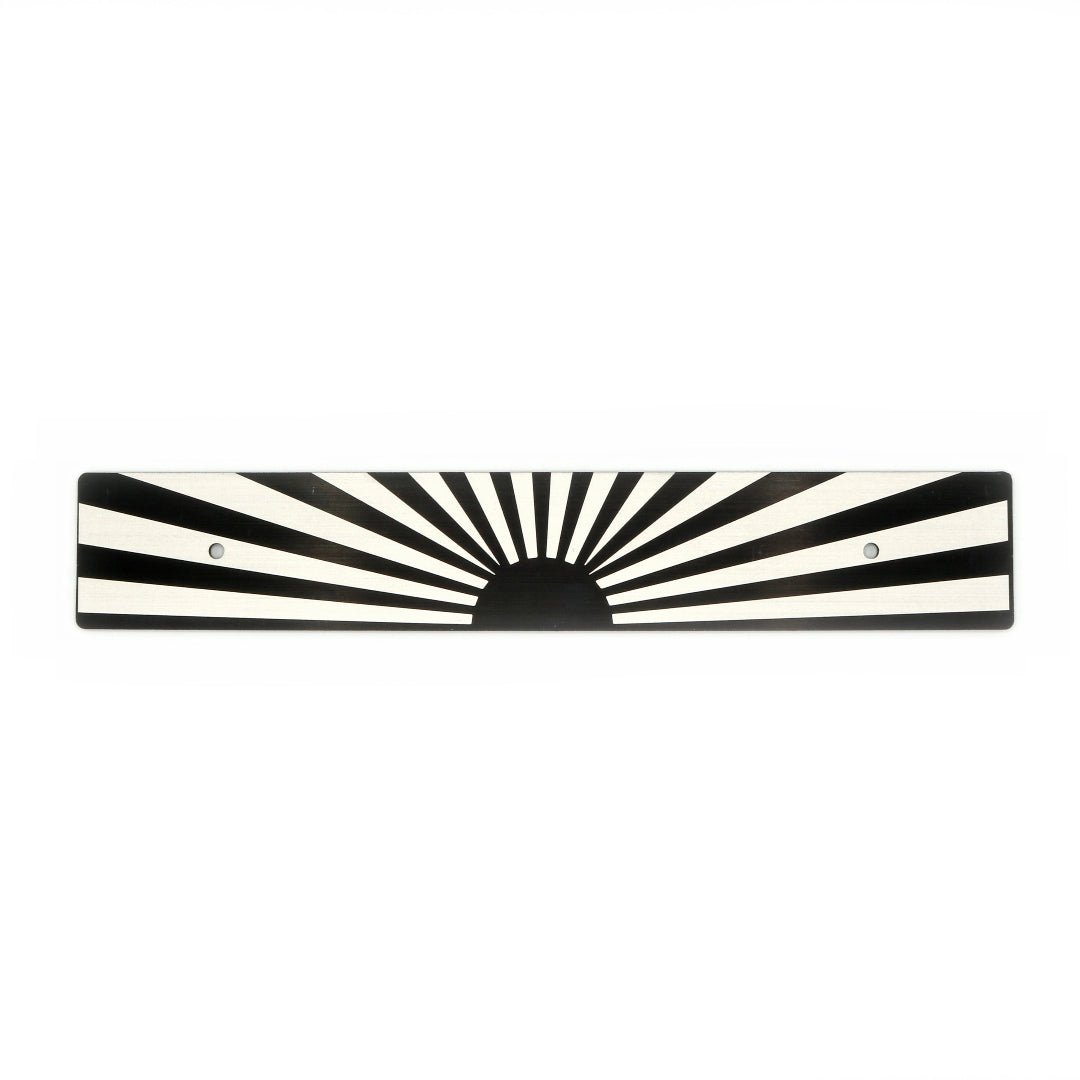 Billetworkz "Rising Sun" License Plate Delete - JDMuscleLicense Plate HolderbwzBW-LPD-RS-USUniversal Fitment: Holes 7" Apart (U.S. License Plate Mounting)