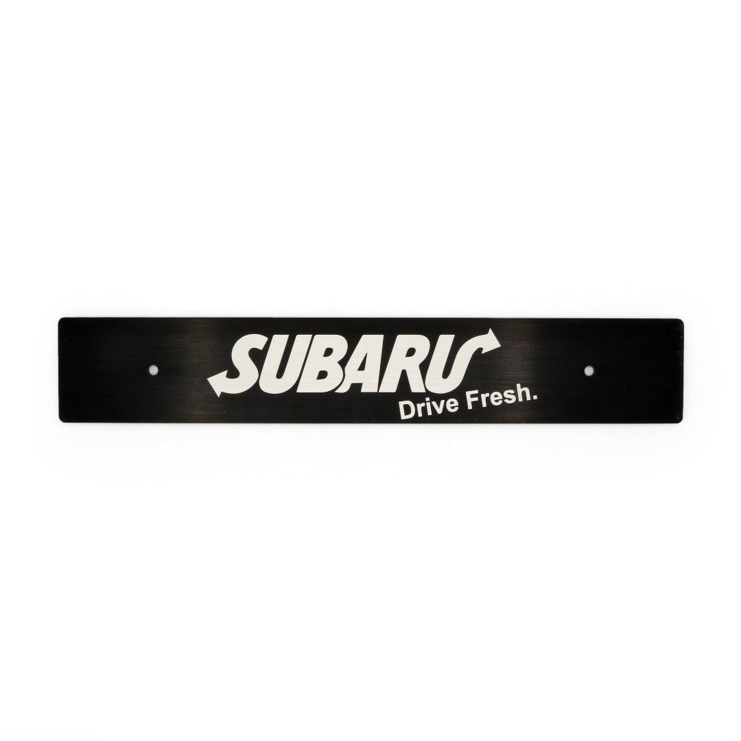 Billetworkz "Subaru Drive Fresh" License Plate Delete - JDMuscleLicense Plate HolderbwzBW-LPD-SDF-USUniversal Fitment: Holes 7" Apart (U.S. License Plate Mounting)
