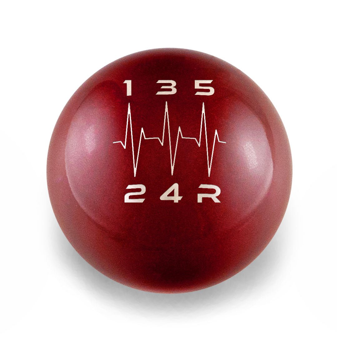 Billetworkz Weighted Shift Knob - 5 Speed Heartbeat Engraving - Subaru WRX - JDMuscleShift KnobBW-KNB-WRX5-HB5-CRED-SPCandy RedSphere