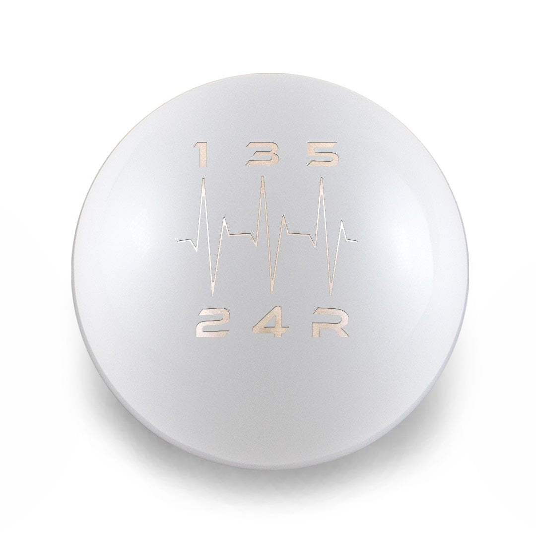 Billetworkz Weighted Shift Knob - 5 Speed Heartbeat Engraving - Subaru WRX - JDMuscleShift KnobsBW-KNB-WRX5-HB5-GWHT-SPGloss WhiteSphere