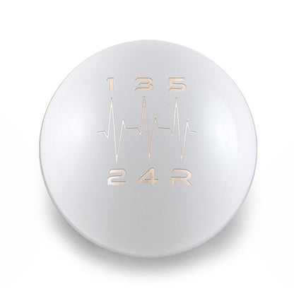 Billetworkz Weighted Shift Knob - 5 Speed Heartbeat Engraving - Subaru WRX - JDMuscleShift KnobsBW-KNB-WRX5-HB5-GWHT-SPGloss WhiteSphere