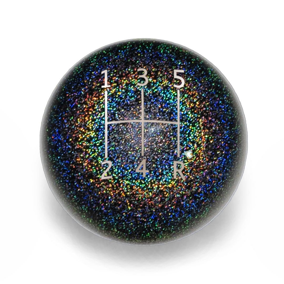 Billetworkz Weighted Shift Knob - 5 - Speed Standard Engraving for Subaru - JDMuscleShift KnobbwzBW-KNB-SUB5-STD5-RBSP-SPRainbow SparkleSphere