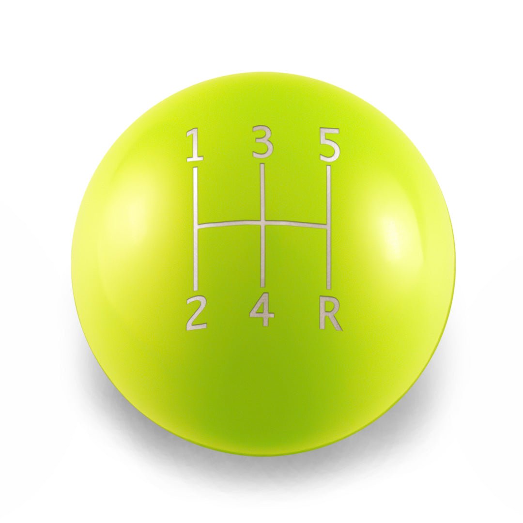 Billetworkz Weighted Shift Knob - 5 - Speed Standard Engraving for Subaru - JDMuscleShift KnobbwzBW-KNB-SUB5-STD5-NYEL-SPNeon YellowSphere