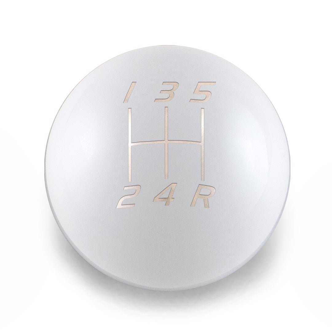 Billetworkz Weighted Shift Knob - 5 Speed Velocity Engraving - Subaru WRX - JDMuscleShift KnobBW-KNB-WRX5-VEL5-GWHT-SPGloss WhiteSphere