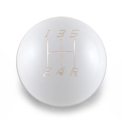 Billetworkz Weighted Shift Knob - 5 Speed Velocity Engraving - Subaru WRX - JDMuscleShift KnobBW-KNB-WRX5-VEL5-GWHT-SPGloss WhiteSphere