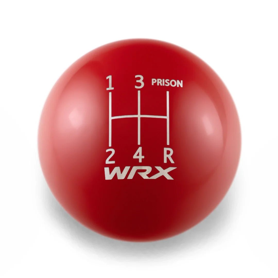 Billetworkz Weighted Shift Knob - 5 Speed WRX Jail-Prison Engraving - Subaru WRX - JDMuscleShift KnobBW-KNB-WRX5-WRX5JL-GRED-SPGloss RedSphere