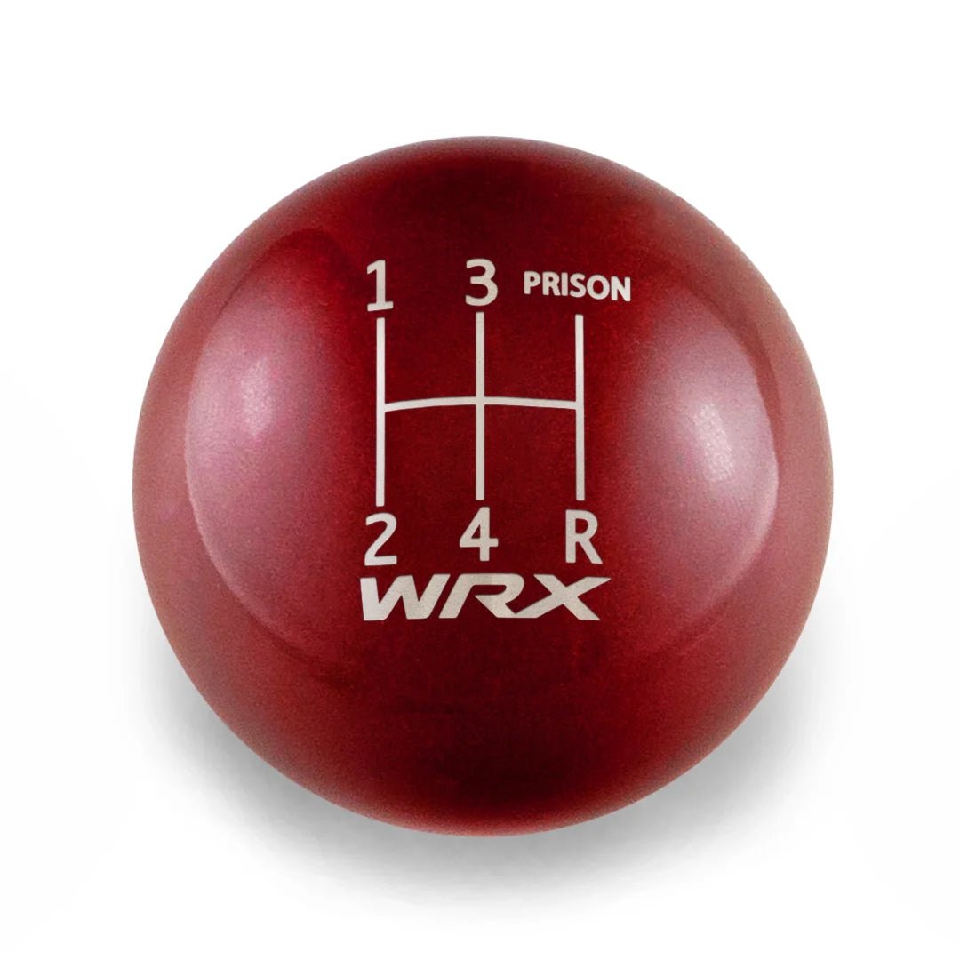Billetworkz Weighted Shift Knob - 5 Speed WRX Jail-Prison Engraving - Subaru WRX - JDMuscleShift KnobBW-KNB-WRX5-WRX5JL-CRED-SPCandy RedSphere