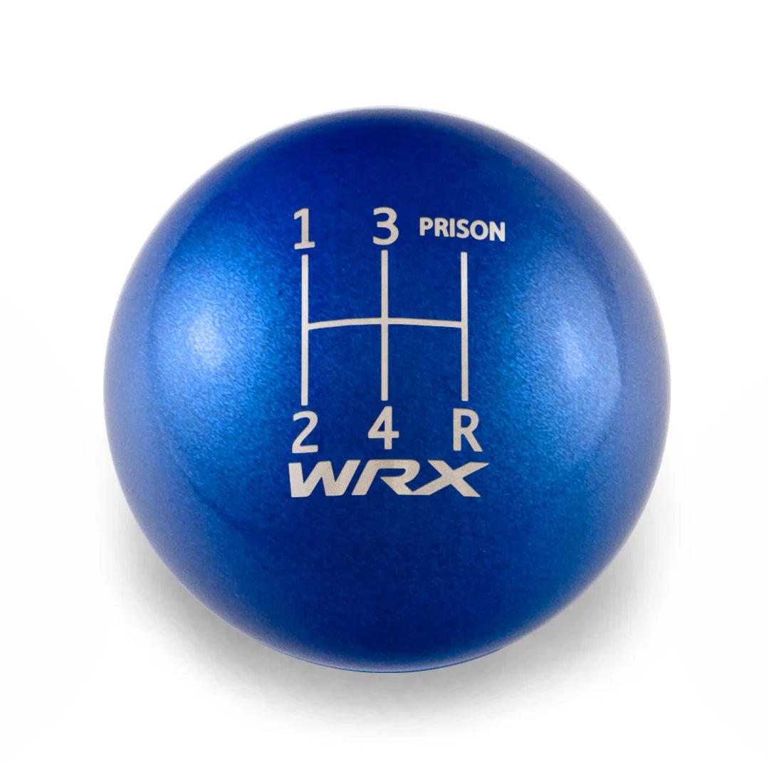 Billetworkz Weighted Shift Knob - 5 Speed WRX Jail-Prison Engraving - Subaru WRX - JDMuscleShift KnobBW-KNB-WRX5-WRX5JL-CBLU-SPCandy BlueSphere