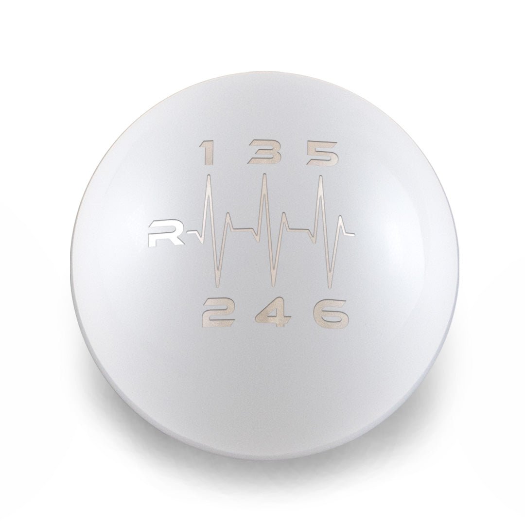 Billetworkz Weighted Shift Knob - 6 Speed Heartbeat Engraving - 2013-2021 BRZ/FR-S/86 Fitment - JDMuscleShift KnobBW-KNB-BRZ1-HB6-GWHT-SPGloss WhiteSphere