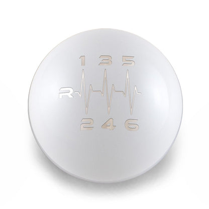 Billetworkz Weighted Shift Knob - 6 Speed Heartbeat Engraving - 2013-2021 BRZ/FR-S/86 Fitment - JDMuscleShift KnobBW-KNB-BRZ1-HB6-GWHT-SPGloss WhiteSphere
