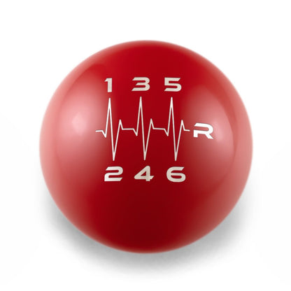 Billetworkz Weighted Shift Knob - 6 Speed Heartbeat Engraving for Subaru - JDMuscleShift KnobbwzBW-KNB-SUB6-HB6-GRED-SPGloss RedSphere