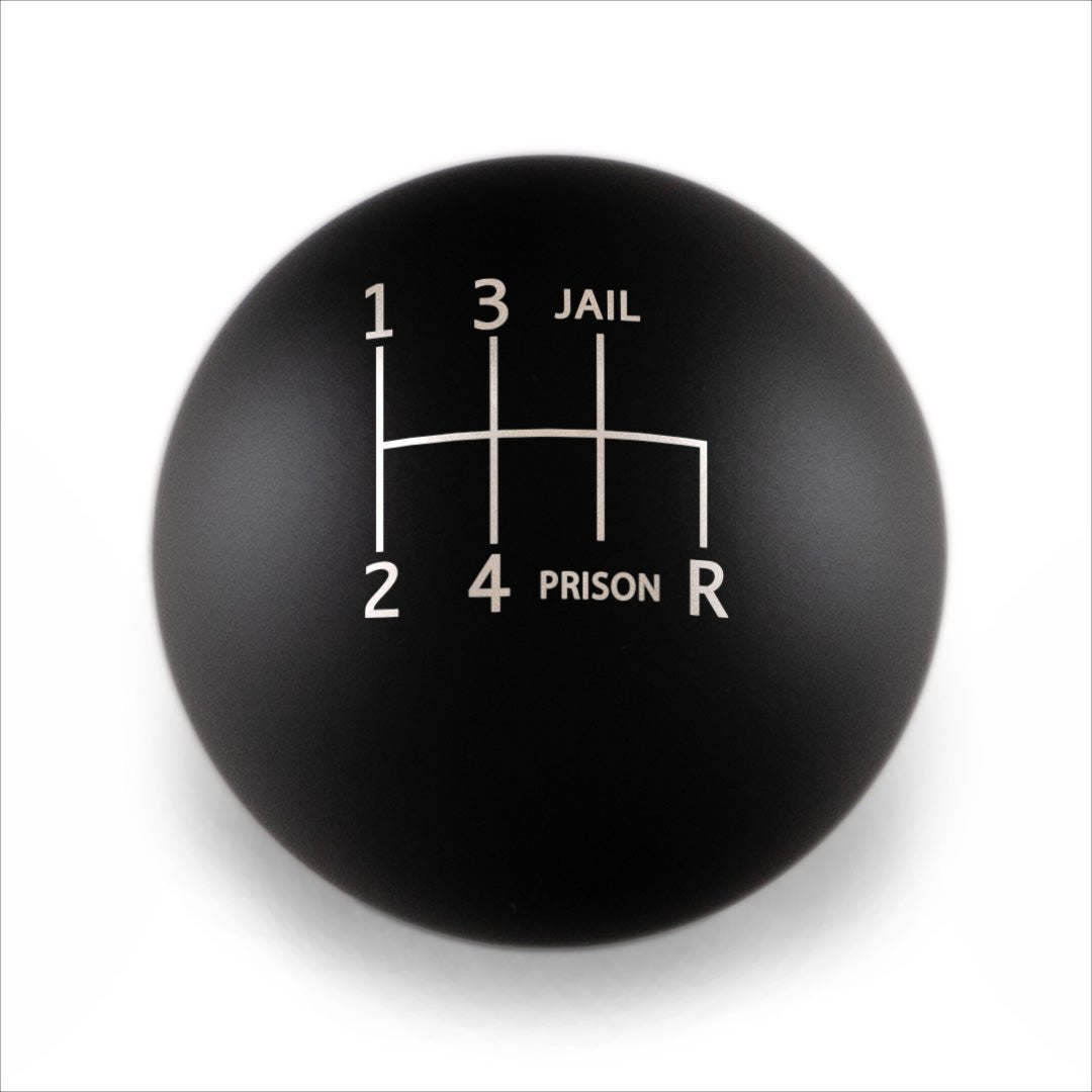 Billetworkz Weighted Shift Knob - 6 Speed Jail - Prison Engraving for Subaru - JDMuscleShift KnobbwzBW-KNB-SUB6-JP-MBLK-SPMatte BlackSphere