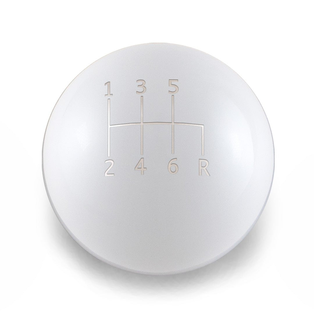 Billetworkz Weighted Shift Knob - 6 - Speed Standard Engraving for Subaru - JDMuscleShift KnobBW-KNB-SUB6-STD6-GWHT-SPGloss WhiteSphere