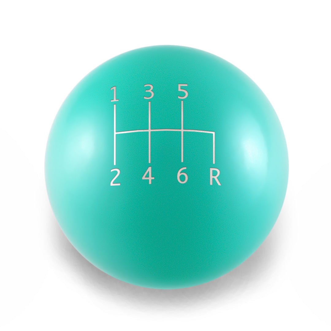 Billetworkz Weighted Shift Knob - 6 - Speed Standard Engraving for Subaru - JDMuscleShift KnobBW-KNB-SUB6-STD6-HYTL-SPHyper TealSphere