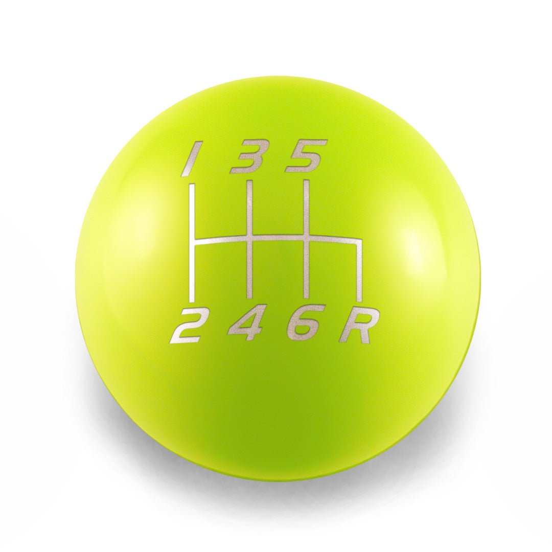 Billetworkz Weighted Shift Knob - 6 - Speed Velocity Engraving for Subaru - JDMuscleShift KnobbwzBW-KNB-SUB6-VEL6-NYEL-SPNeon YellowSphere