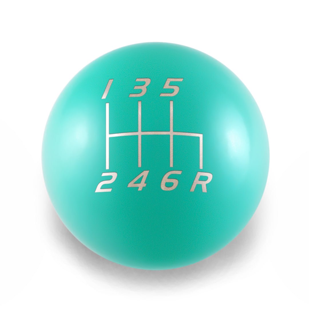 Billetworkz Weighted Shift Knob - 6 - Speed Velocity Engraving for Subaru - JDMuscleShift KnobBW-KNB-SUB6-VEL6-HYTL-SPHyper TealSphere
