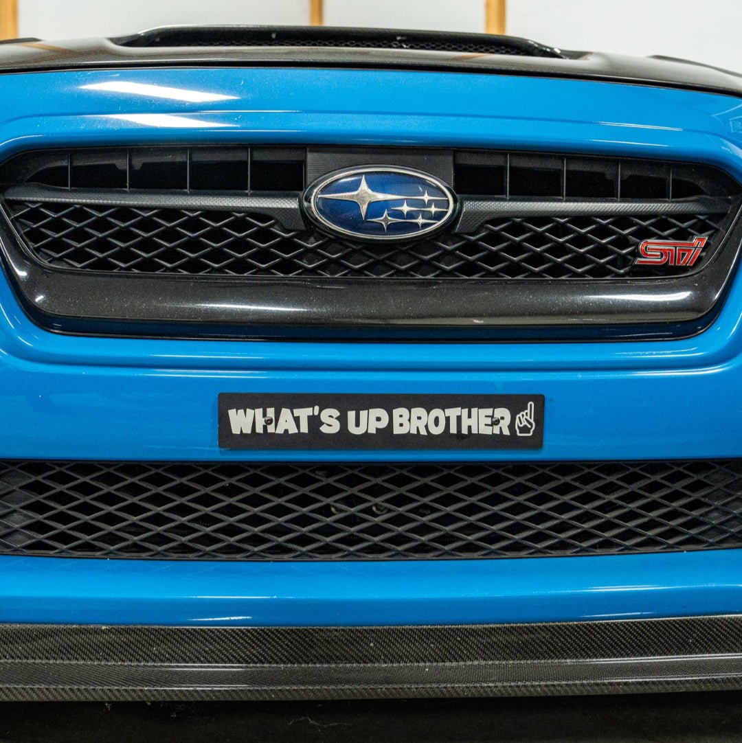 Billetworkz "What's Up Brother" License Plate Delete - JDMusclePlate DeletebwzBW-LPD-WUB-USUniversal Fitment: Holes 7" Apart (U.S. License Plate Mounting)