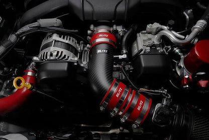 Blitz 21 - 23 BRZ / GR86 Carbon Fiber Suction Kit w/ Blue Couplers | 55302 - JDMuscleAir Intake and MAF Hosesblz55302
