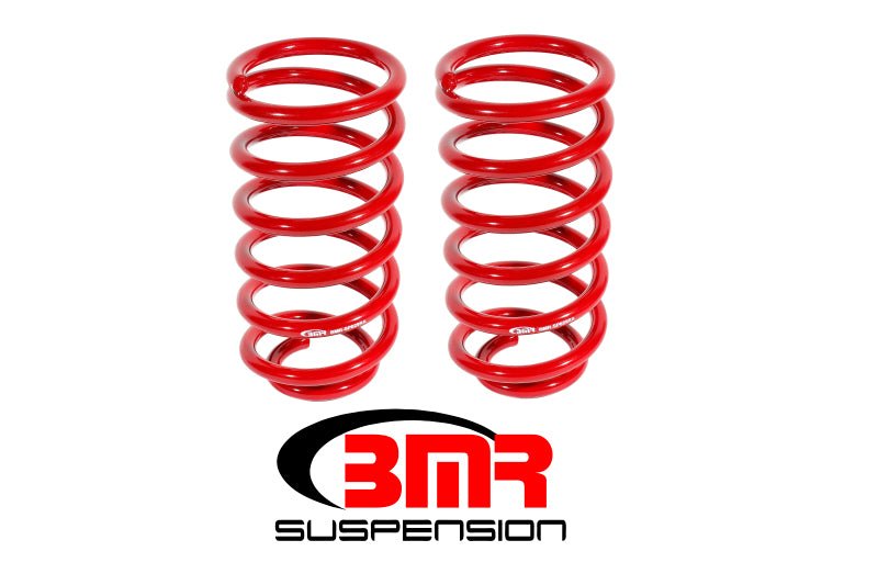 BMR 79 - 04 Ford Mustang (Ex. 99 - 04 Mustang Cobras w/ IRS) 1in Drop Rear Lowering Springs - Red | bmrSP029R - JDMuscleSPK201789