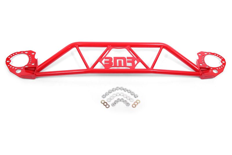 BMR Suspension Ford Mustang Front Twin Tube Strut Tower Brace - Red (Part bmrSTB760R) | bmrSTB760R - JDMuscleSPK367282
