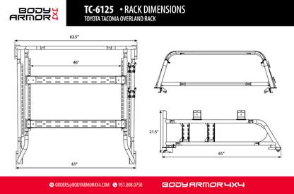 Body Armor 4x4 16 - 23 Tacoma Overland Rack | TC - 6125 - JDMuscleRoof RacksbodTC-6125