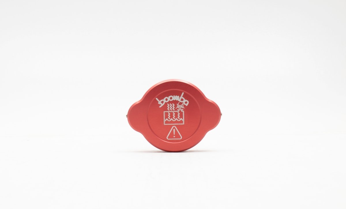 Boomba Racing 15-21 Subaru WRX/STI Aluminum Radiator Cap Cover Red Finish | 031020110200