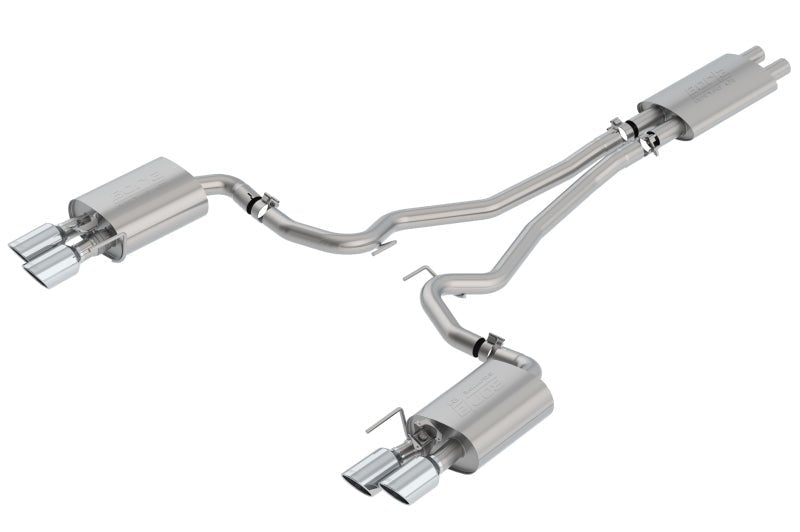 Borla 2018 - 2022 Ford Mustang GT Cat - Back Exhaust System Touring - Rolled Polished Tips - JDMuscleShop the look 2bor1014045