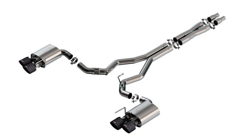 Borla 2024 Ford Mustang Dark Horse 5.0L V8 w/Active Exhaust ATAK Cat - Back Exhaust System - CF Tips - JDMuscleShop the look 2bor140965CFBA