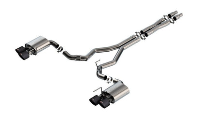 Borla 2024 Ford Mustang Dark Horse 5.0L V8 w/Active Exhaust ATAK Cat - Back Exhaust System - CF Tips - JDMuscleShop the look 2bor140965CFBA