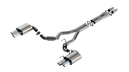 Borla 2024 Ford Mustang GT 5.0L V8 3 in ATAK Catback Non - Active Exhaust - Chrome Quad Tip - JDMuscleShop the look 2bor140970