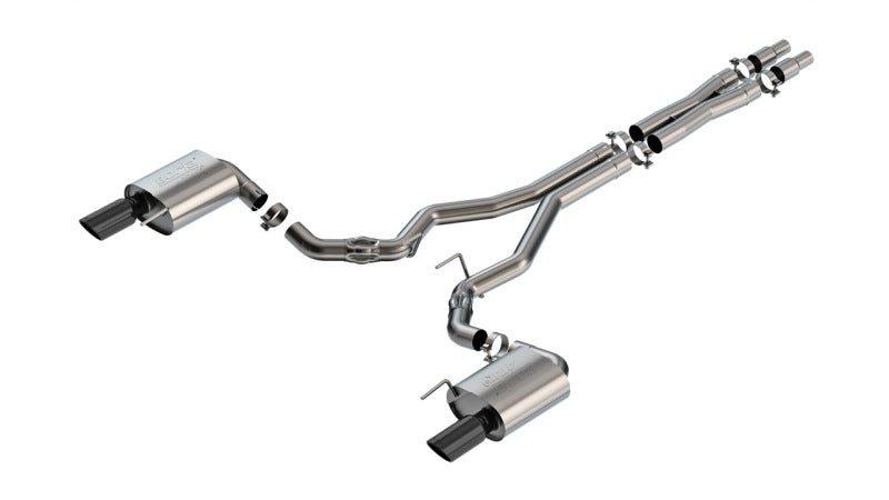 Borla 2024 Ford Mustang GT 5.0L V8 w/o Active Exhaust ATAK Cat - Back Exhaust System - Black Chrome - JDMuscleShop the look 2bor140961BC