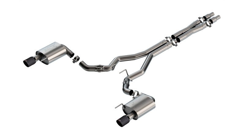 Borla 2024 Ford Mustang GT 5.0L V8 w/o Active Exhaust ATAK Cat - Back Exhaust System - Carbon Fiber - JDMuscleShop the look 2bor140961CFBA