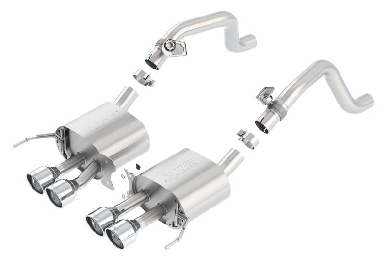 Borla C7 Corvette Axle - Back Exhaust System with 4.25 - inch Polished Stainless Tips – Fits 2014 - 2019 Models with AFM, No NPP Valves | bor11877 - JDMuscleSPK4359495