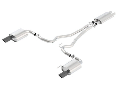 Borla Touring Cat - Back 15 Ford Mustang GT 5.0L V8 MT/AT 2.5in pipe Black 4in tip - JDMuscleShop the look 2bor140589BC