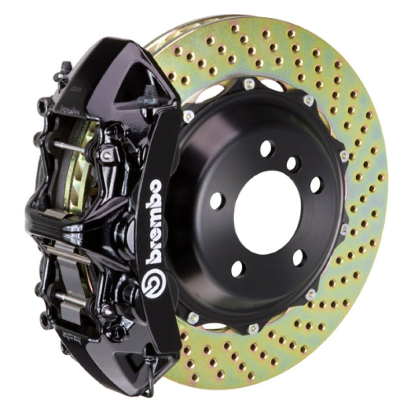Brembo 08 - 14 WRX/15 - 21 WRX Front GT BBK 4 Piston Cast 2pc 355x32 2pc Rotor Drilled - Black | 1H1.8006A1 - JDMuscleBrake Rotorsbrb1H1.8006A1