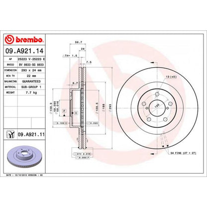 Brembo 13 - 16 FR - S / 13 - 18 BRZ Front Premium UV Coated OE Equivalent Rotor | 09.A921.11 - JDMuscleBrake Rotorsbre09.A921.11