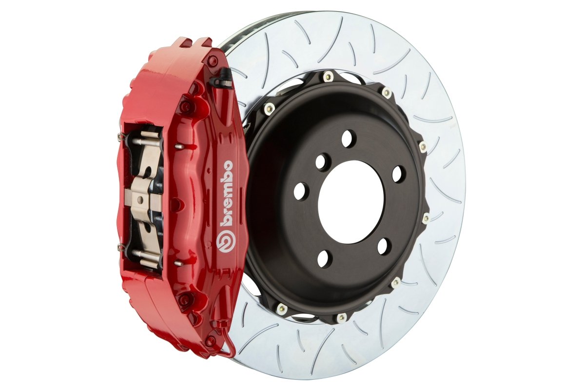 Brembo [2008-2014 WRX / 2015-2021 WRX] Front GT Big Brake Kit - 4-Piston, 355x32mm 2-Piece Slotted Rotors - Red - JDMuscleBig Brake Kitsbrb1HD.8006A2