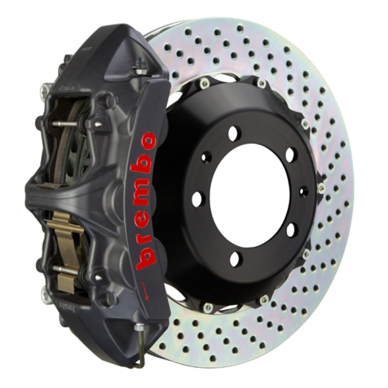 Brembo 23+ GR Corolla Front GTS BBK 4 Piston Cast 355x32 2pc Rotor Drilled - Black HA - JDMuscleSPKbrb1M1.8068AS