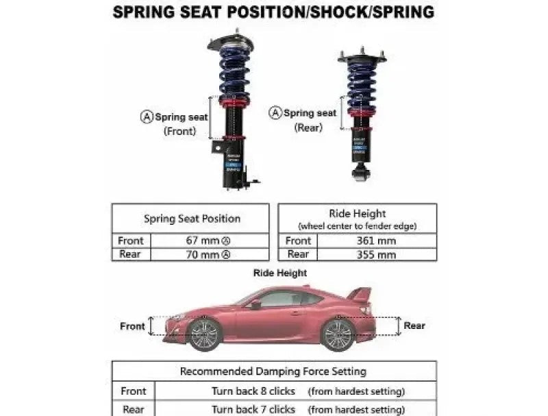 Buddy Club [13+ BRZ/FRS/86] Sport Spec Damper Coilovers Kit - JDMuscleCoiloversBC02-SSTZN6