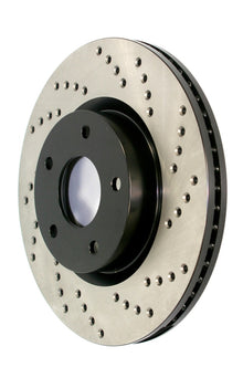 StopTech [17-21 Civic Type R] Cross-Drilled Left Rear Brake Rotor - Black E-Coated