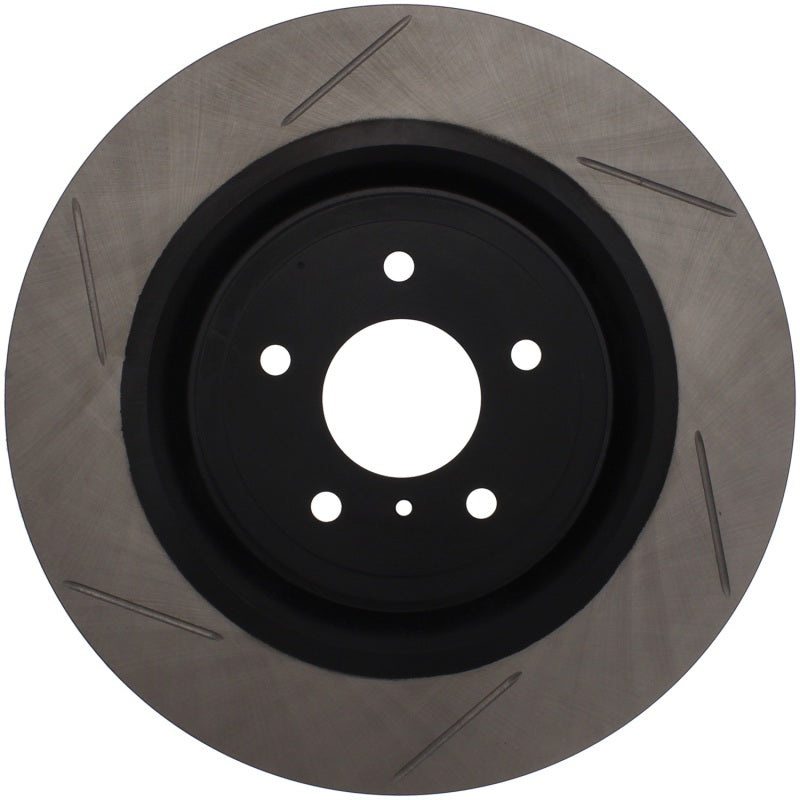 StopTech Power Slot [09 Nissan 350Z, 09-19 Nissan 370Z, 08-13 Infiniti G37] Sport Slotted Front Right Rotor - Black E-Coated