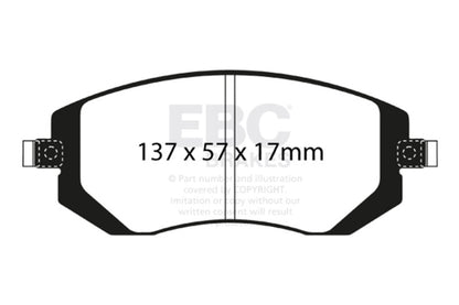 EBC Racing [07 Impreza, 10 Legacy, 10 Outback] RP-X Front Brake Pads - Track Compound
