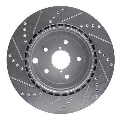 DFC [18-25 WRX STI] Rear Right Drilled and Slotted Brake Rotor - Silver, DFC631-13042R