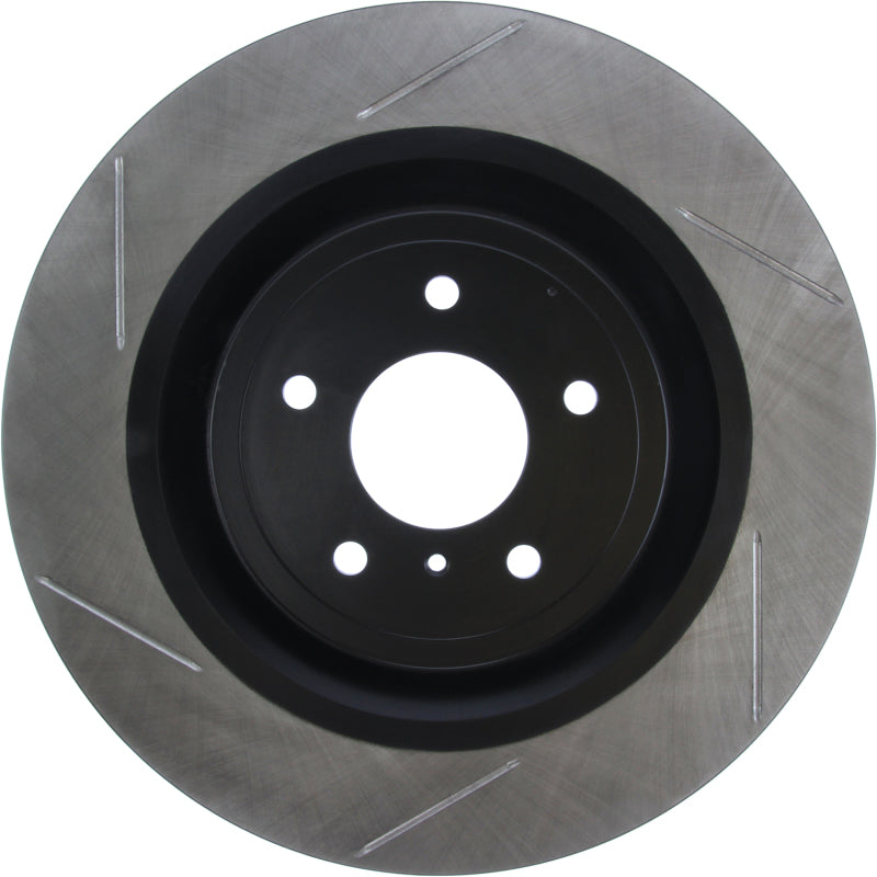 StopTech Power Slot [09 Nissan 350Z, 09-19 Nissan 370Z, 08-13 Infiniti G37] Sport Slotted Front Right Rotor - Black E-Coated