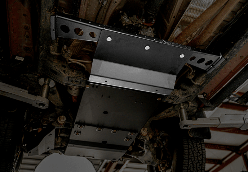 Cali Raised LED Transfer Case Skid Plate for 2016 - 2023 Toyota Tacoma - Steel, Powder Coated | calCR3667 - JDMuscleSPK801313