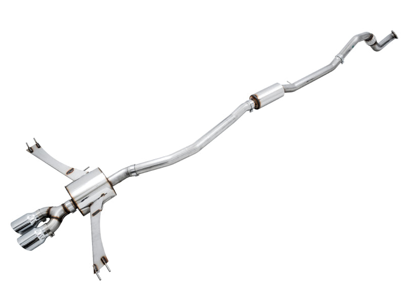 AWE Tuning [17-20 Civic Si] Touring Edition Exhaust with Front Pipe - Dual Chrome Silver Tips, AWE3015-32108