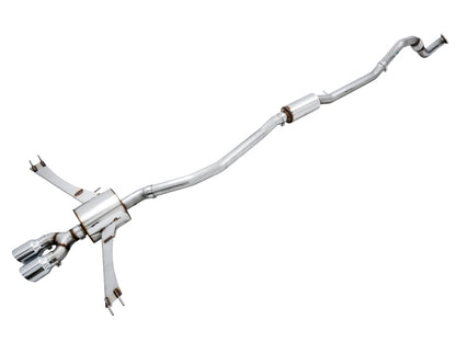 AWE Tuning [17-20 Civic Si] Touring Edition Exhaust with Front Pipe - Dual Chrome Silver Tips, AWE3015-32108
